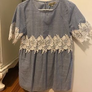 Cute blue top with lace!